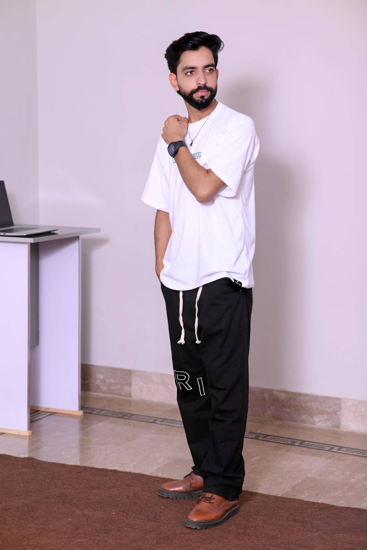 100% Cotton 200 GSM Down Shoulder T-Shirt & Essential Black Shorts for Men